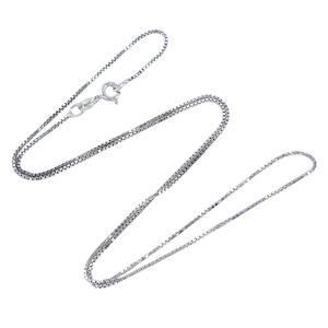 Estate SU Italy Sterling Silver 925 0.9mm Box Chain Necklace 18”